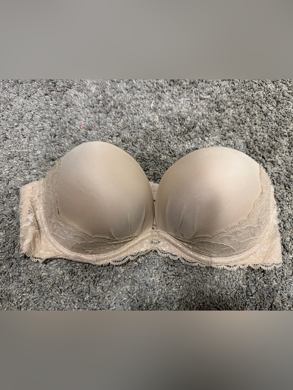 Strapless Lace-Trim Nude T-Shirt Bra